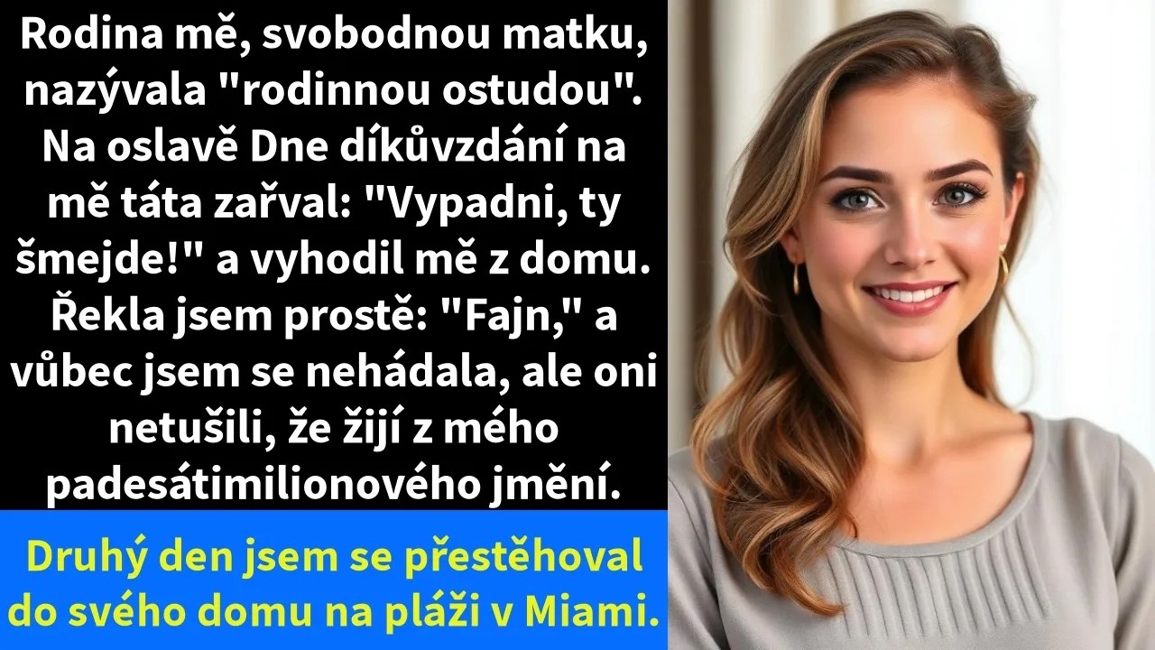 „Vážně? Ty máš tu drzost se tu ukázat?“ Slyšela jsem ta slova, sotva jsem vešla do dveří s dýňovým koláčem v ruce. Byl Den díkůvzdání, svátek, kdy se má rodina držet pohromadě. Můj otec se na mě...