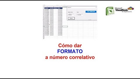 Como dar Formato a Correlativo VBA