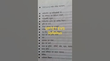 UPTET EVS Syllabus#Shorts#uptet#supertetexamstudy