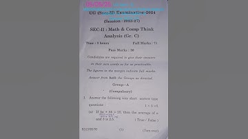 UG (sem -2) Mathematical and computational thinking analysis (GROUP C) (SEC PAPER)(Session 2023-27)