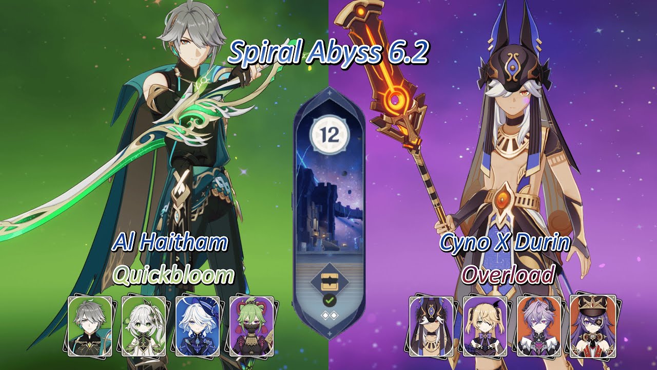 C0 Al Haitham HyperBloom & C2 Cyno Overload | Genshin Impact 6.2 Abyss | Floor 12 (9 stars)