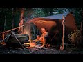 Bushcraft: Camp Build - Fireplace - Fence - Reflector - Birch Syrup - Pancakes - Carving a Ladle