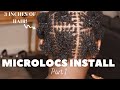 DIY MICROLOCS INSTALL | Part 1 | parting/grid, interlocking, short hair, starter locs
