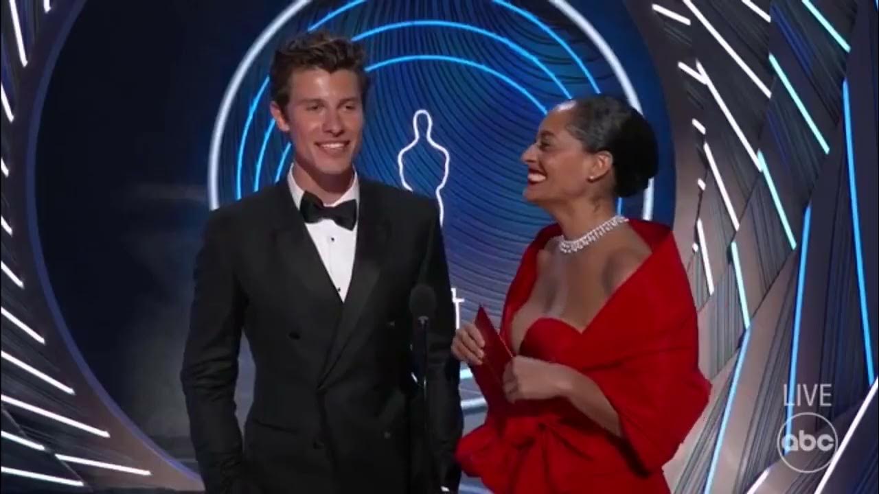 Shawn Mendes announcing an award on Oscars 2022 YouTube