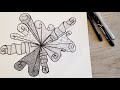 Pattern drawing  follow along tutorial  trendy pen art  art therapy  zentangle 
