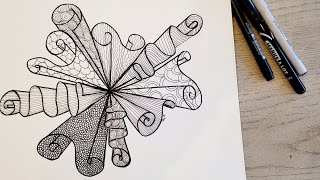 Pattern Drawing | Follow Along Tutorial | Trendy Pen Art | Art Therapy | Zentangle |