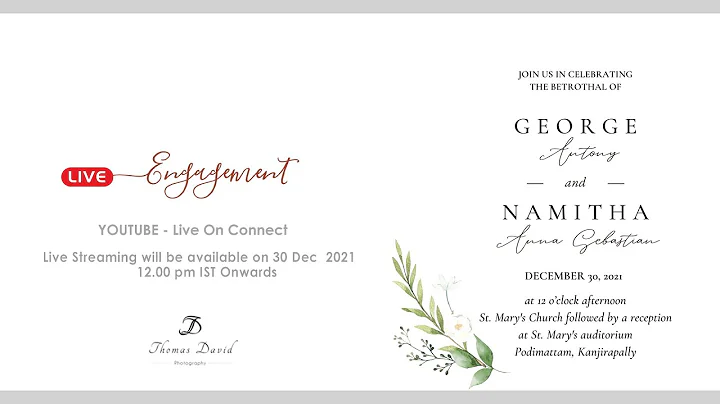 Betrothal Ceremony - Namitha & George  @  30 Decem...