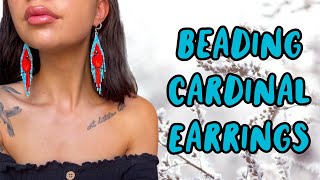 Beading Cardinal Earrings | Native Made | Beadwork | *NOT A TUTORIAL*