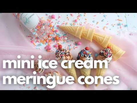 Mini Ice Cream Meringue Cones - video from Sprinkle Pop
