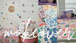 Toddler Room Makeover|| New Furniture + Renter Friendly Wall Decals & MORE.