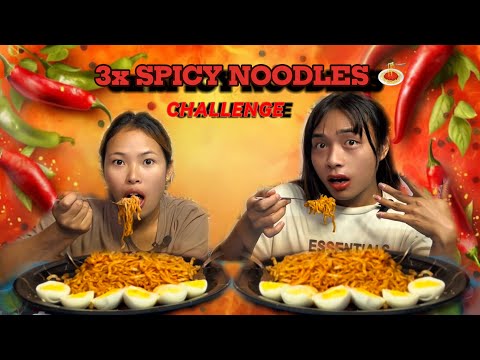 3x Spicy 🌶️ Noodles Challenge 🥵 / punishmentdi joshep sahallage hekta