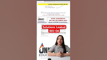 IGNOU IBO-06 Assignment 2024-25 Solved | Free PDF + Tips to Score Full Marks! 🎯#ignou #exam