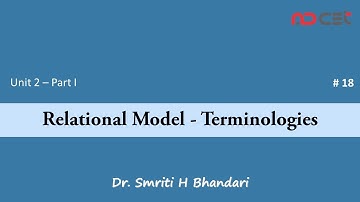 # 18 - Relational Model Terminologies