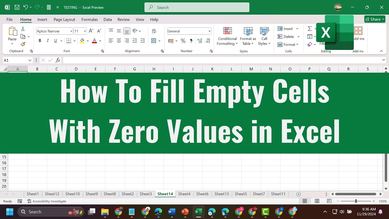 How To Fill Empty Cells with Zero Values in Excel | Replace Blank Cells ...