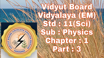 577.  Std-11,Physics,Chapter-1,part-3 | Vidyut Board Vidyalaya | BHAGYESH THAKKAR