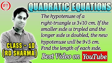 The hypotenuse of a right triangle is 3√10 cm. If the smaller leg is tripled and the longer leg