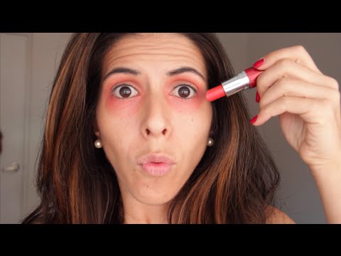 Video: Cómo usar un lápiz labial rojo como corrector debajo del ojo