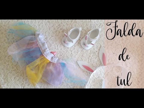 Falda de tul - disfraz de conejo
