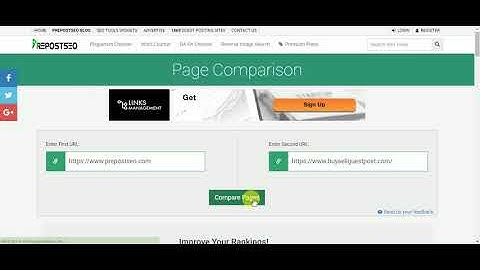 How to use Page Comparison tool - By PrepostSEO