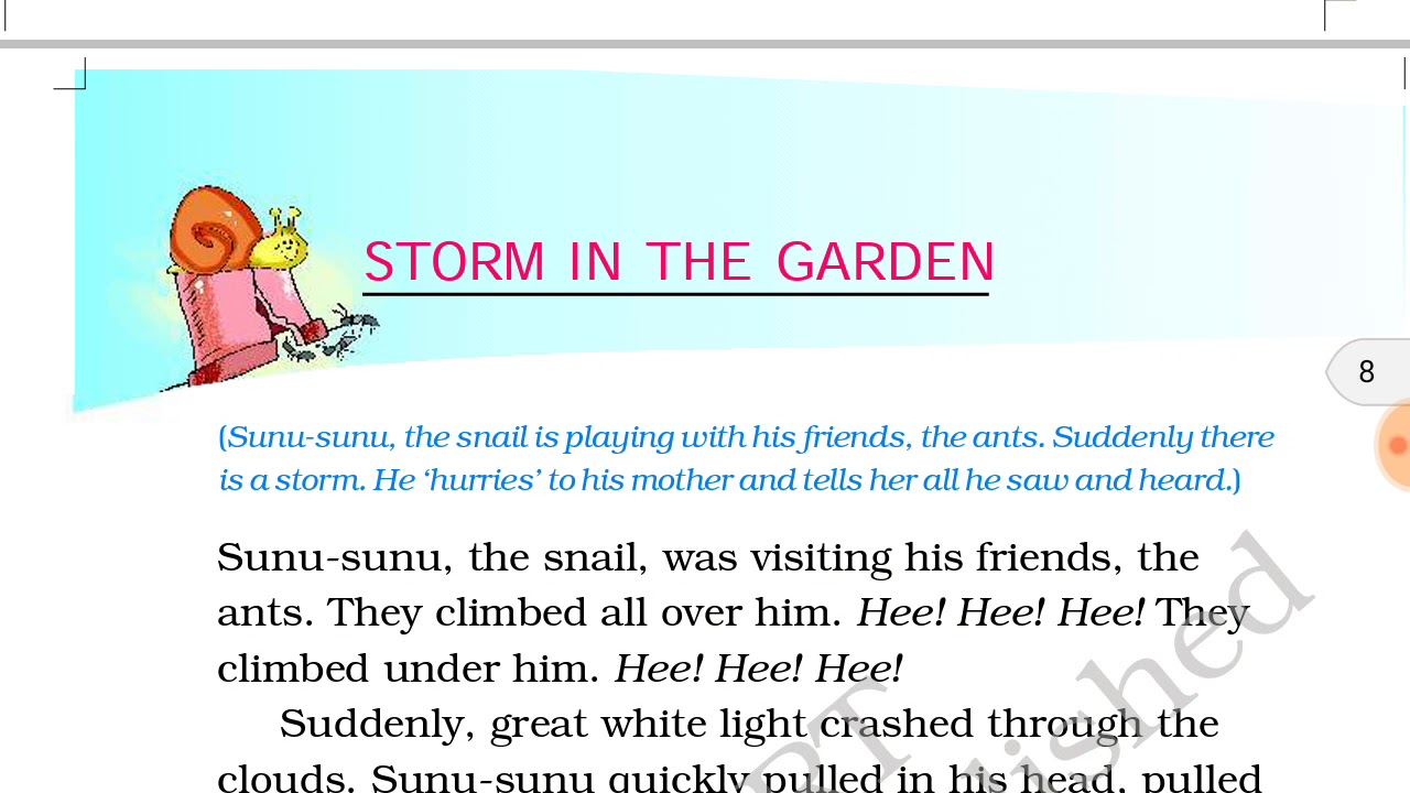 Storm In The Garden à¤¹ à¤¦ à¤® Ncert Class 2nd English Book Marigold Youtube