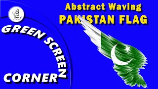 Abstract PAKISTAN FLAG 1 Green Blue Screen Corner Chroma Animation National Anthem Qaumi Taranah screenshot 5