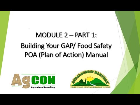 Building your GAP Food Safety POA Plan of Action Manual