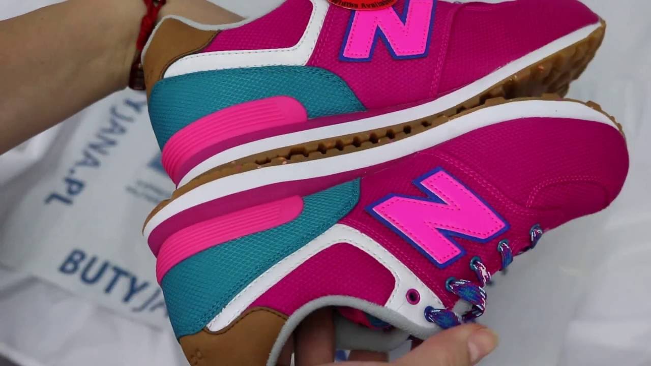 Unboxing Womens New Balance 574 Pink / White - www.butyjana.pl - YouTube