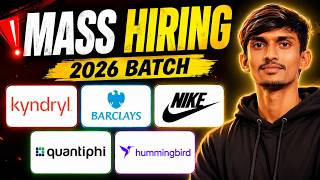 Kyndryl, Quantiphi, Barclays, Nike & Hummingbird Freshers Hiring 2026 |Job Updates Bro