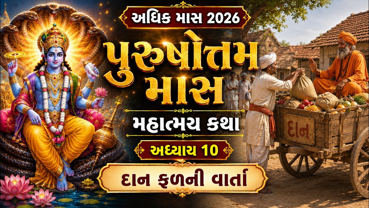 પુરુષોત્તમ માસ કથા અધ્યાય - 10, દાન ફળની વાર્તા || Purushottam Mas Mahatmay Katha Adhyay - 10 🙏