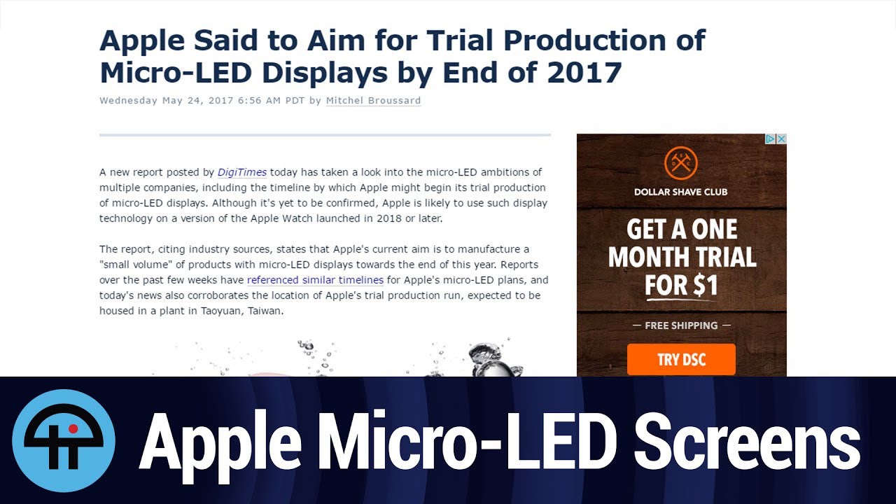 Apple Developing Its Own MicroLED Displays for Future Devices