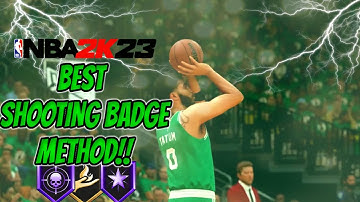 FASTEST & BEST SHOOTING BADGE METHOD NBA 2K23! EARN 2X BADGE POINTS EVERY GAME!