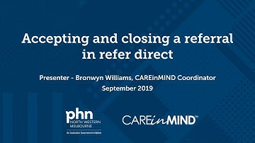 Accepting and closing a referral in referdirect