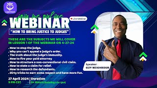 NEW WEBINAR- HOW TO BRING JUDGES TO JUSTICE: UPDATE