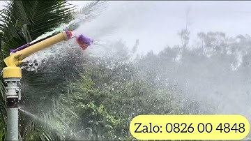 THỬ NƯỚC BÉC BT41X bạc- phun mưa bán kính lớn, béc nhẹ áp phun xa với điện 1 pha và bơm 4hp