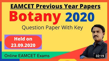 EAMCET Question Paper Botany 23.09.2020 Shift 2 With Key |  EAPCET 2025
