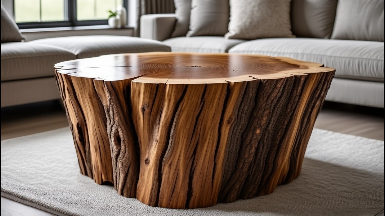 Turning a Tree Stump Into a Stunning Coffee Table | DIY Woodworking Magic