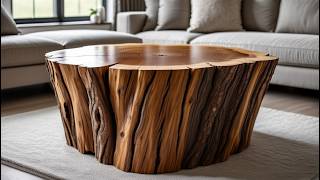 Turning a Tree Stump Into a Stunning Coffee Table | DIY Woodworking Magic
