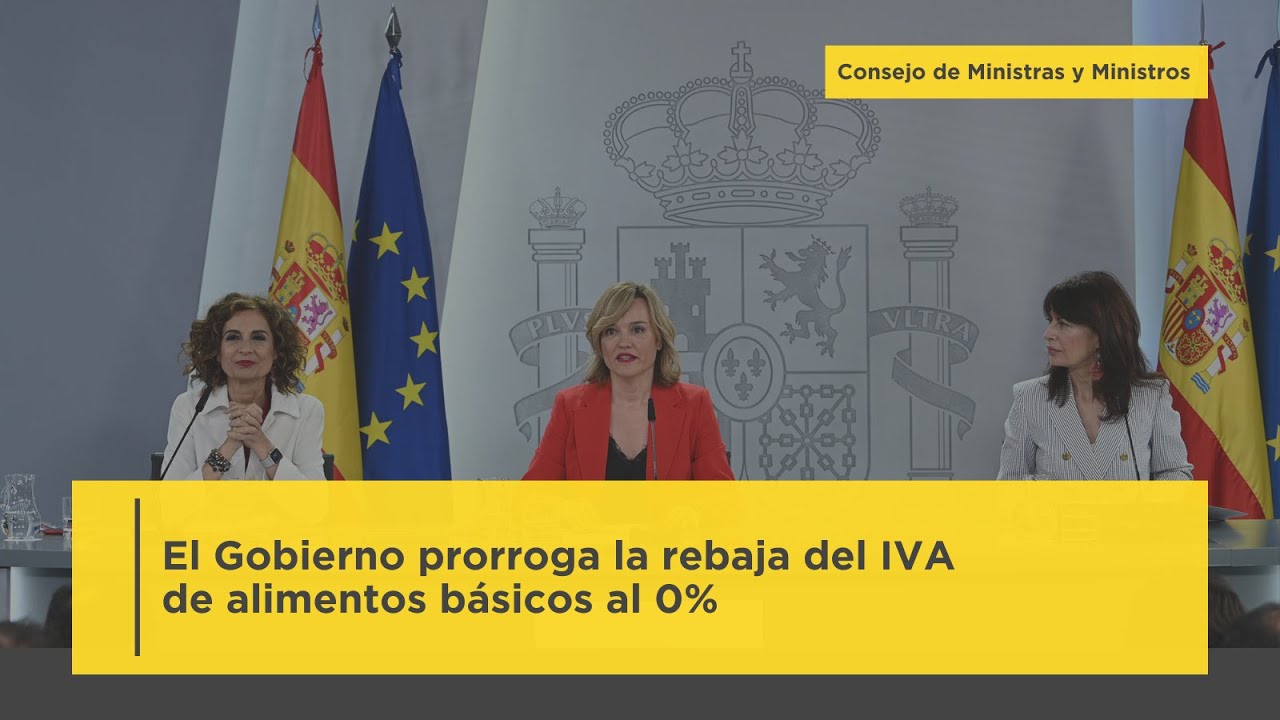 El Gobierno prorroga la rebaja del IVA de alimentos básicos al 0% ...