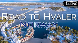 Norway, Amazing Road To Hvaler In Winter - Cinematic Drone Video, 4K