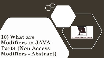 10) What are Modifiers in JAVA - Part4 (Non Access Modifier - Abstract)