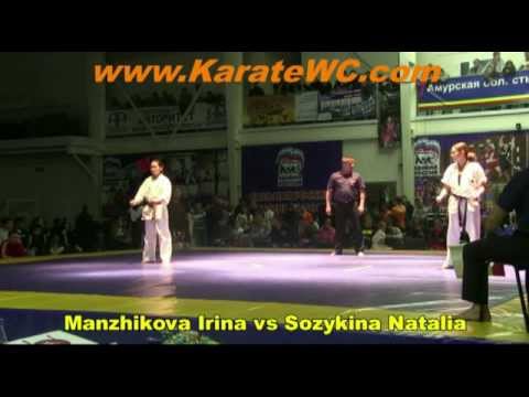 Manzhikova Irina vs Sozykina Natalia - Karate Championship Russia 2012