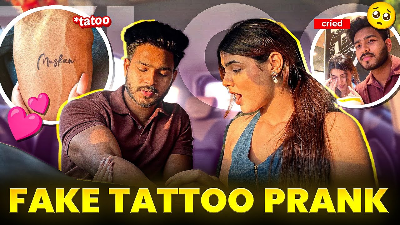 Fake Tattoo Prank On Muskan🫣|Nitesh Paswan