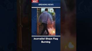 BREAKING NEWS: Journalist stops anti-ICE rioters from burning U.S. flag  WHT #portland  #NickSortor