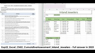 Pearson MyLab Cumulative Assessment Inland Jewelers Chapter 2 - Full answer