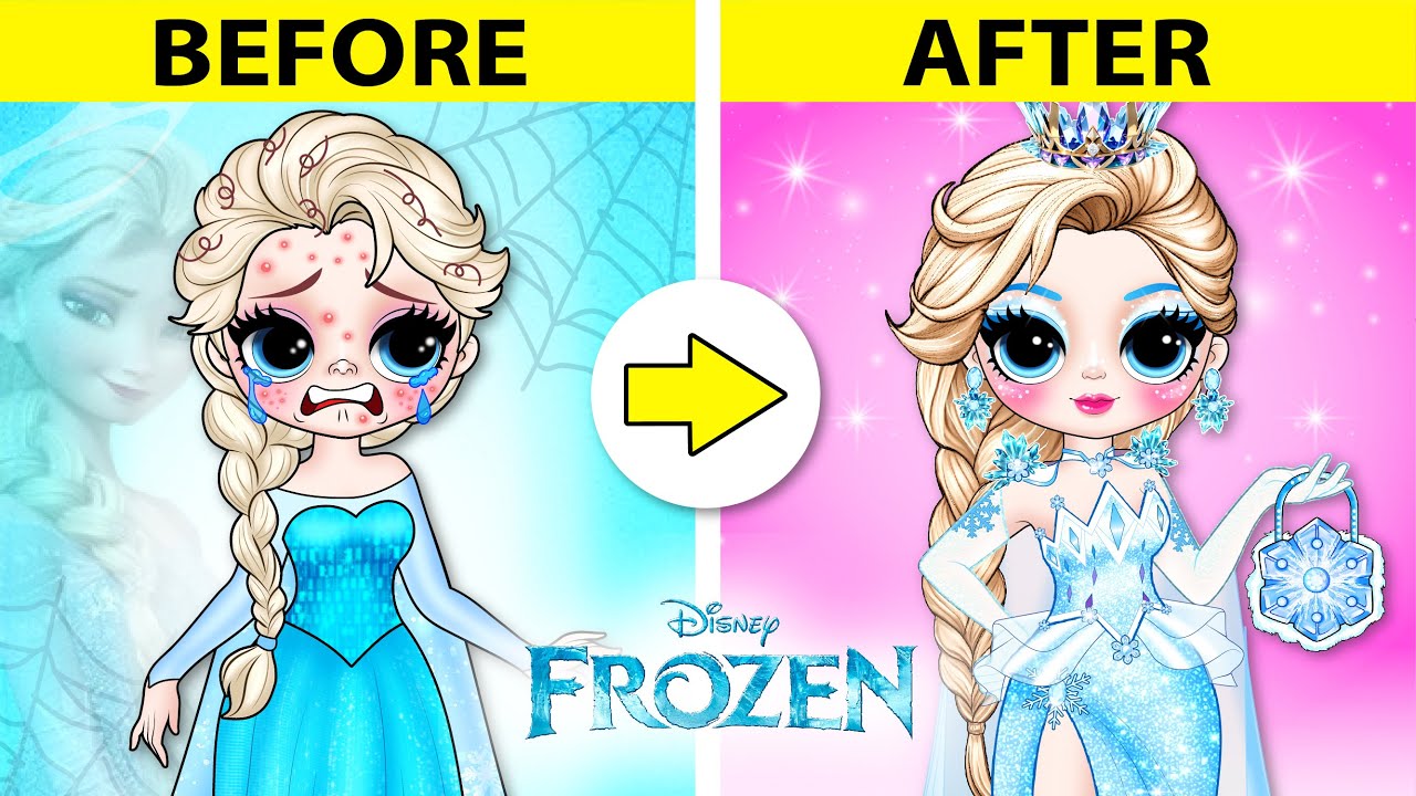 How to Become Elsa! Frozen Extreme Makeover! | DIY Fashion Paper Story