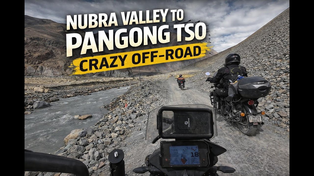 Nubra Valley to Pangong Tso | Extreme Off-Road Bike Ride | Ladakh Ride Day 9