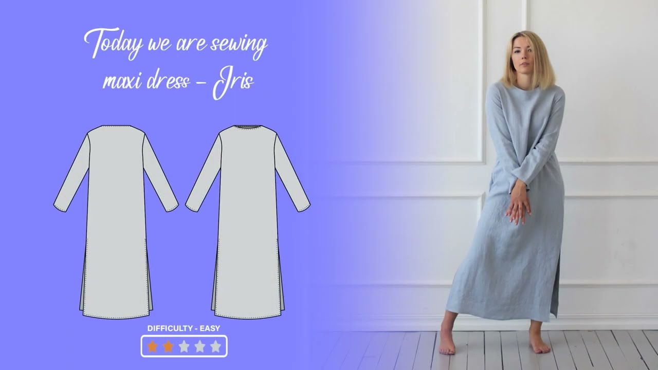 DIY long linen dress SEWING TUTORIAL | PDF printable pattern project,  Sewing Habit
