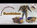 How to make a Papercraft, Origami Transformer Bumblebee (requires 1-5 straight cuts)
