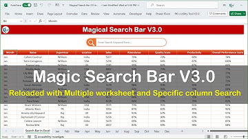Magic Search Bar V3.0: Reloaded with Multiple worksheet and Specific column Search