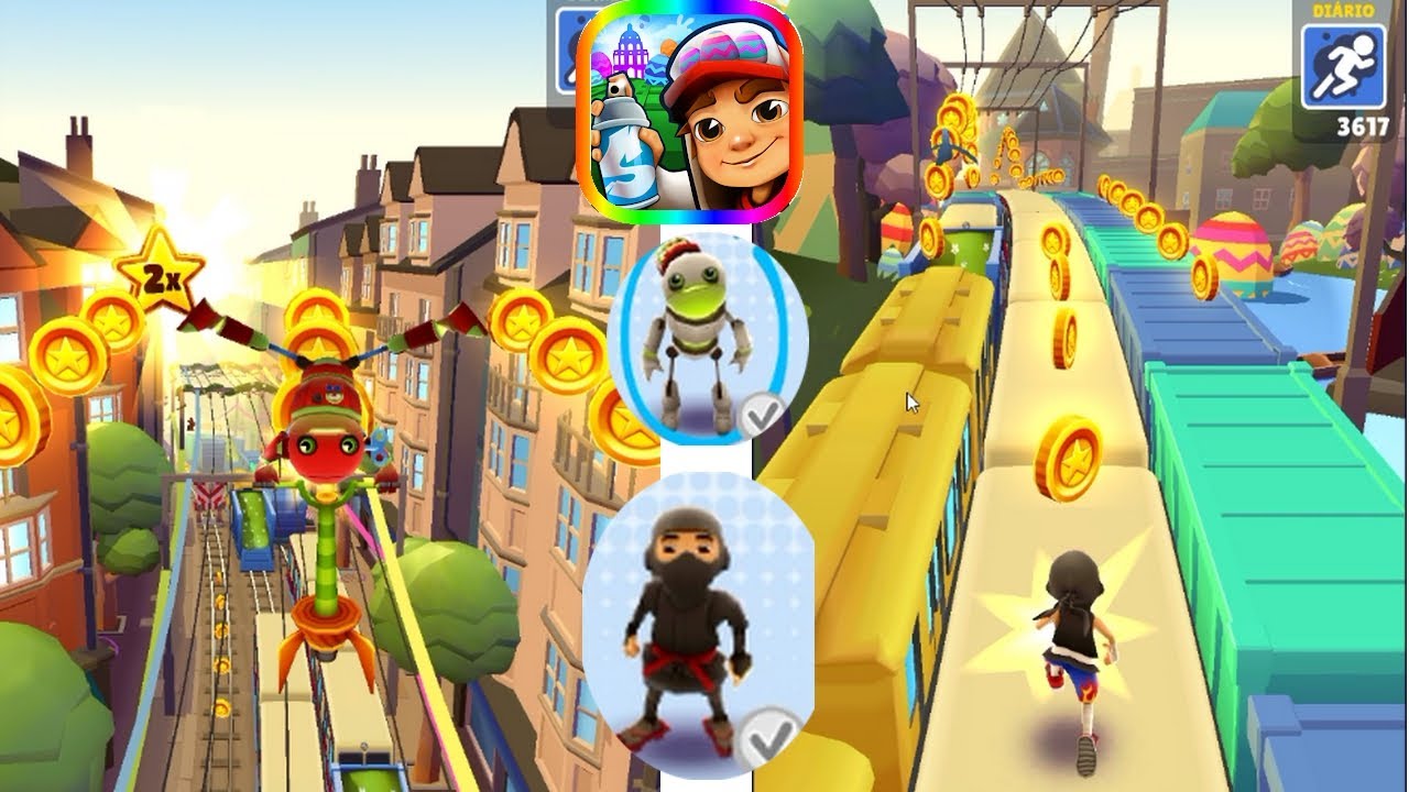 jogo de saltar sobre os trens, Subway Surfers, joguinho de escapar